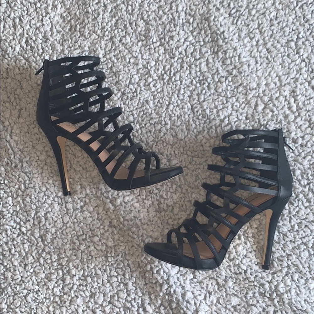 Black cage heels